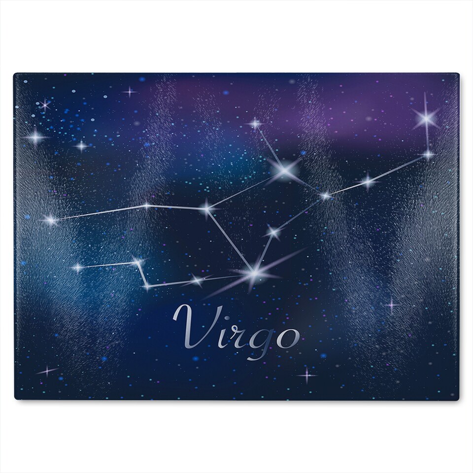 image 1 of Zodiac Sign Virgo Dining Glass Chopping Board | Multi