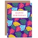 image 1 of Birthday Tropical Leaves Vibrant Plants Greetings Card