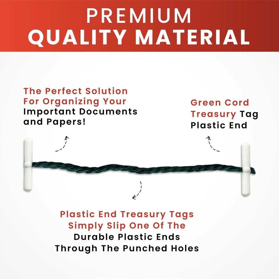 image 1 of Pack of 100 203mm Plastic End Treasury Tags