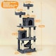 image 3 of Yaheetech 179 cm Tall Multi Level Cat Tree Kitten Condo Dark Grey