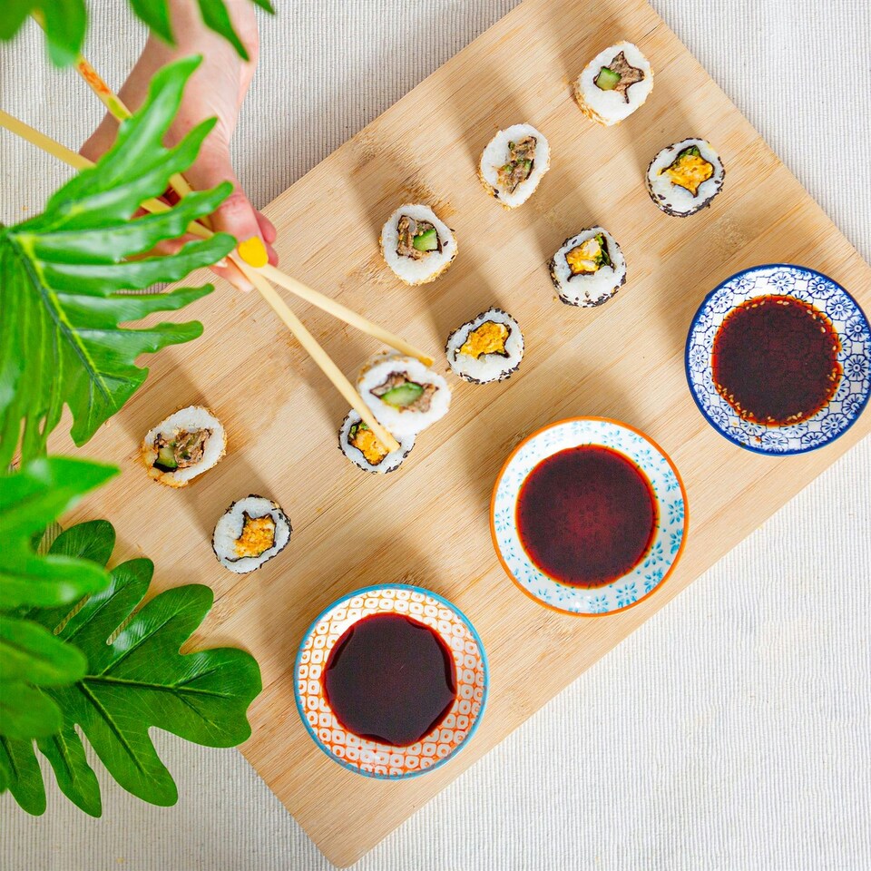 image 1 of Nicola Spring Hand-Printed Sauce Dishes - 10cm - 3 Colours - Pack of 3 Multi