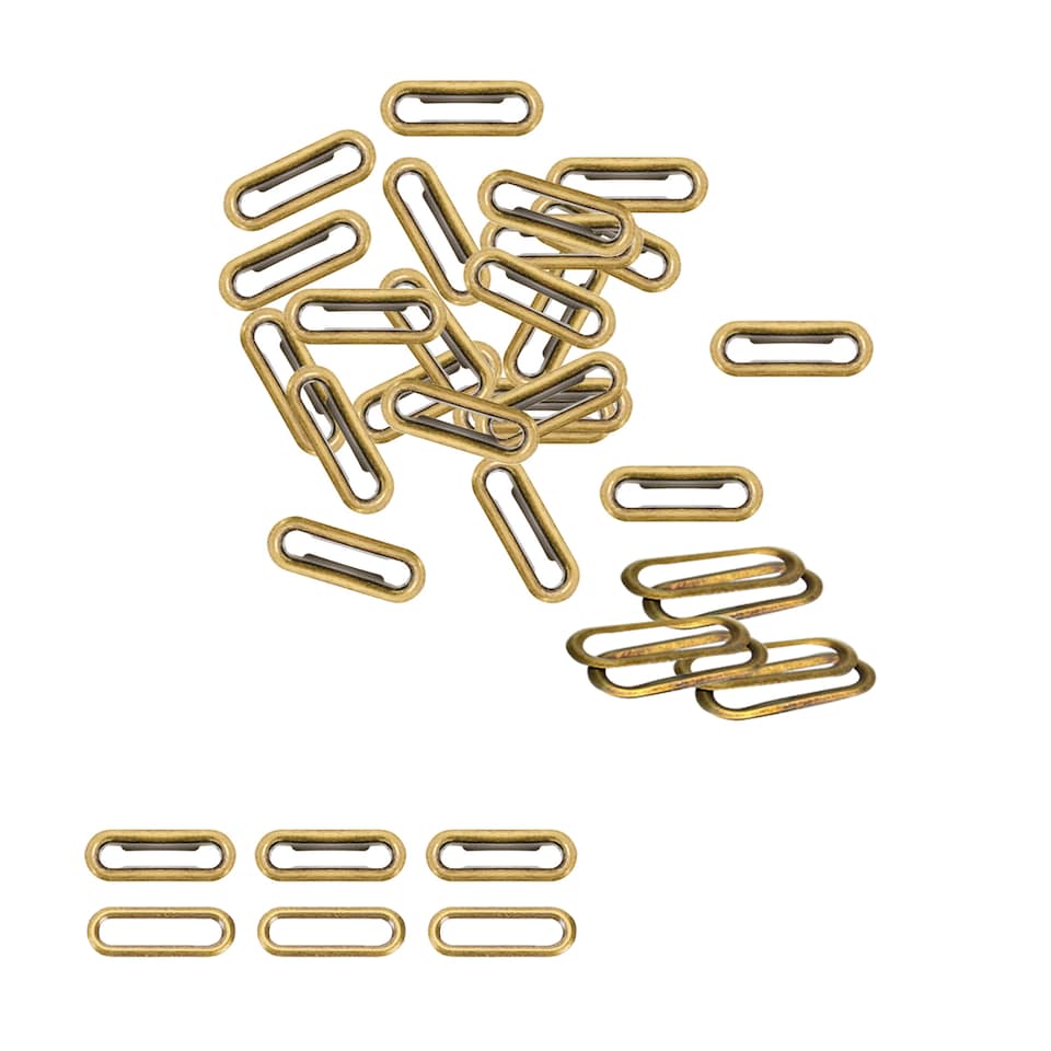image 1 of 25mm Oval Shaped Brass Eyelet& Washer Metal Grommet Kit for DIY- 50pcs
