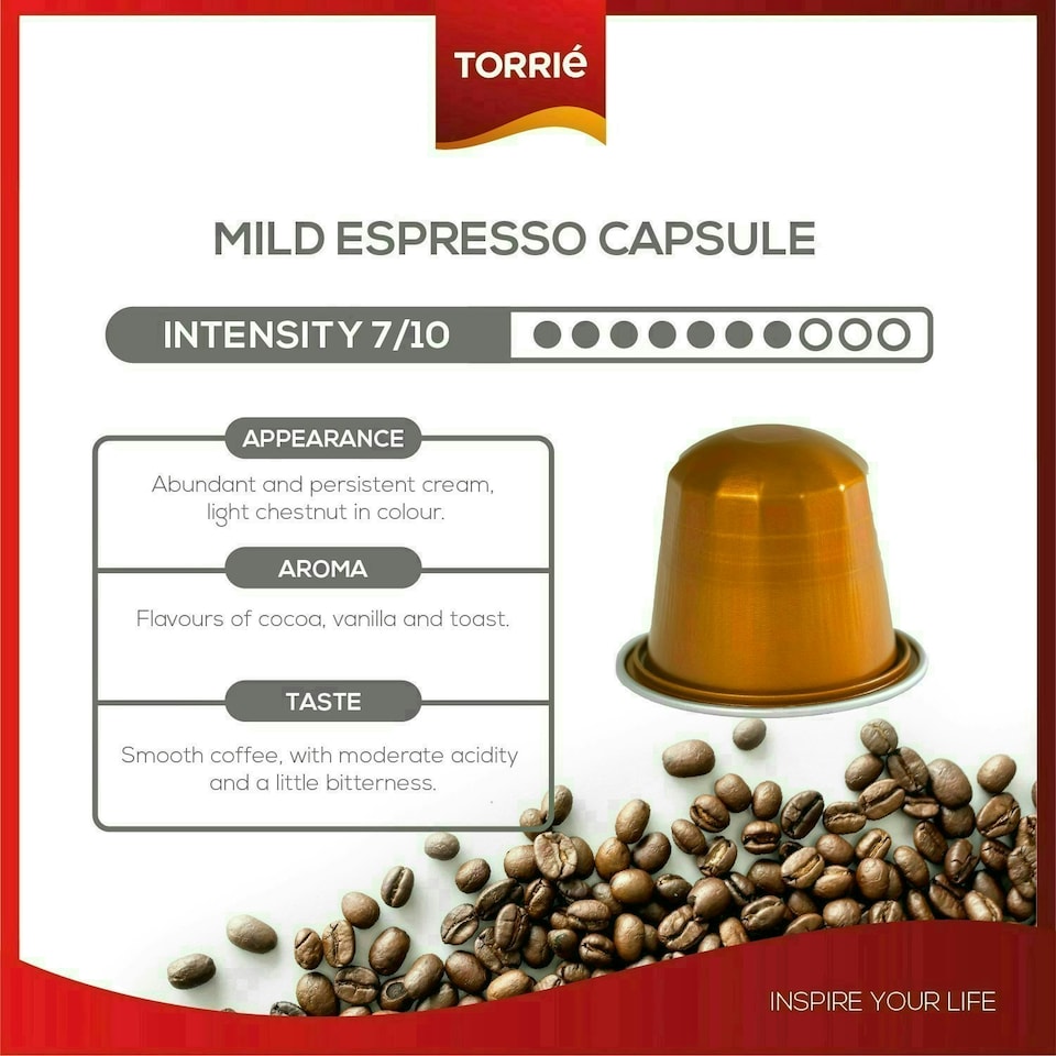 image 1 of Mild Aluminium Nespresso ® Compatible Coffee Capsules (10 Pods)