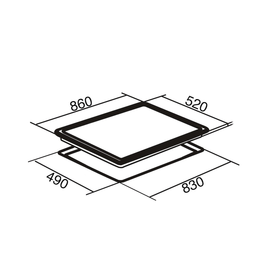 image 1 of SIA CERH90BL 90cm Black 5 Zone Frameless Touch Control Electric Ceramic Hob