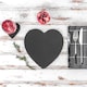 image 5 of Argon Tableware 12 Piece Heart Slate Placemats & Coasters Set | Grey | Grey