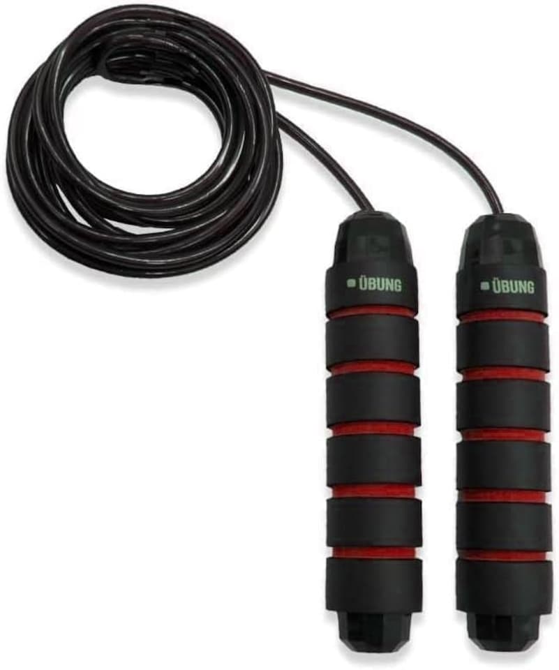 image 1 of UBUNG Skipping Rope Fitness Jump Rope with Tangle Free  Adjustable Length with Foam Handle Red 3m
