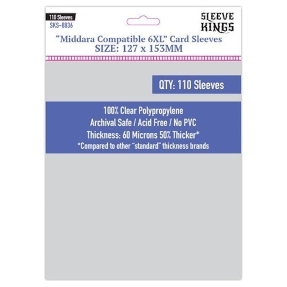 110 x Middara Compatible 6XL Sleeves (127mm x 153mm)
