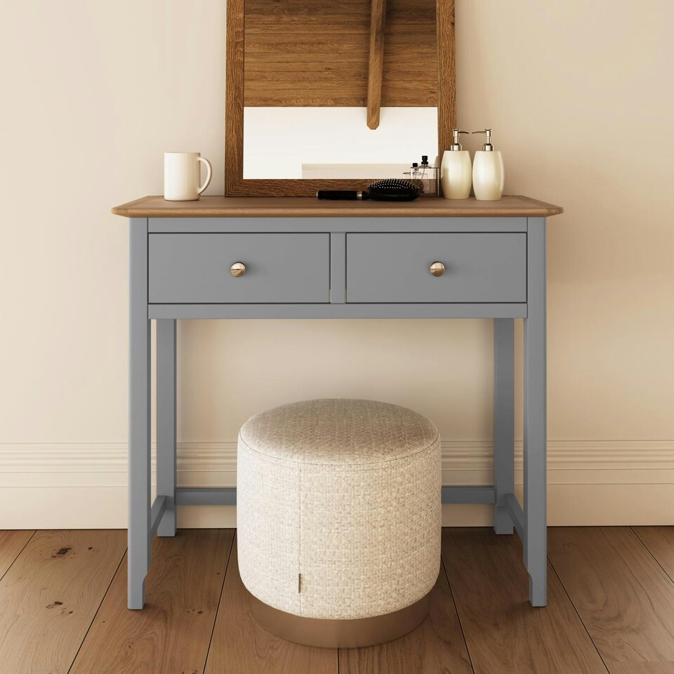image 1 of Taberno 2 Drawer Dressing Table Dove Grey Grey