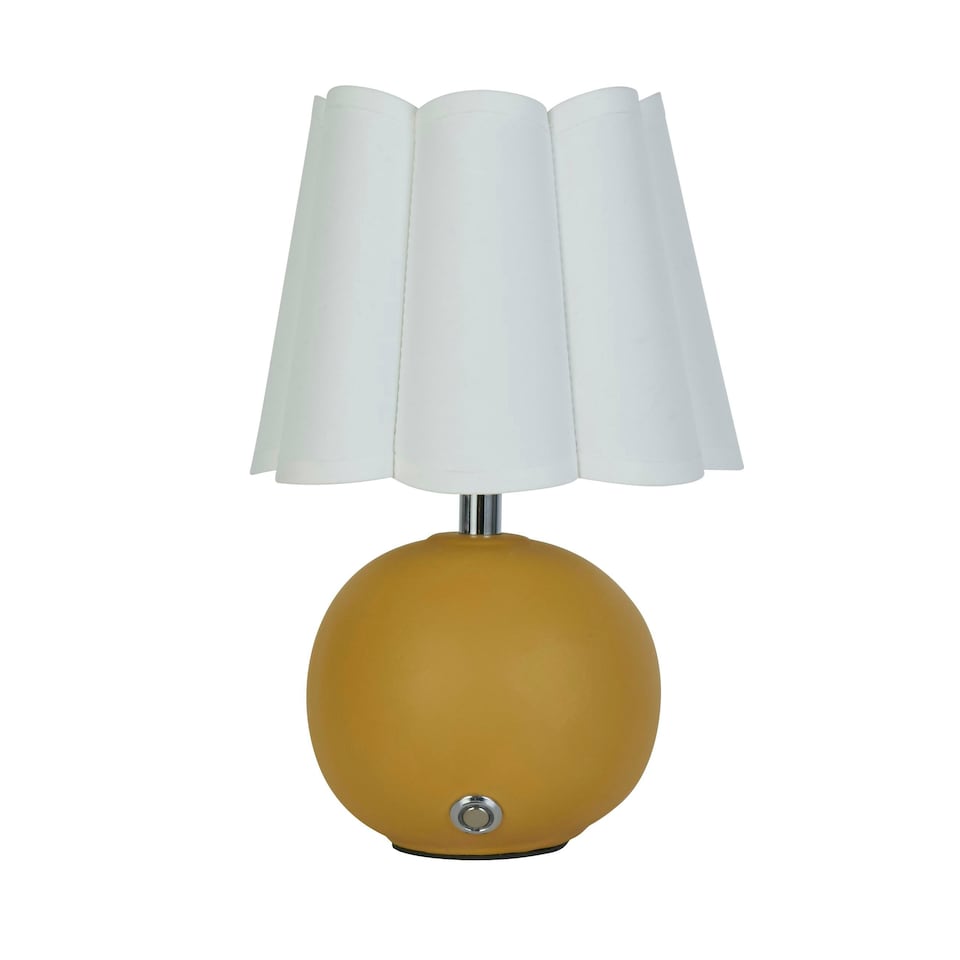 image 1 of RECHARGEABLE OCHRE CERAMIC TABLE LAMP | Yellow