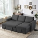 image 1 of Yaheetech Sectional Sofa with Chaise L-Shaped Sofa Bed and Pull Out Bed Storage