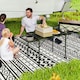 image 2 of Outsunny 4.5ft Portable Folding Table, Height Adjustable Metal Picnic Table 