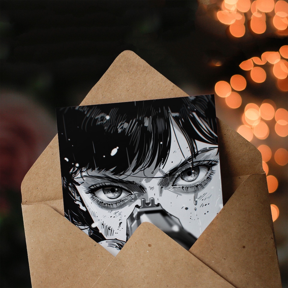 image 1 of Japanese Anime Birthday Card Comic Book Style for Him or Brother