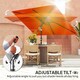 image 3 of Outsunny 3x2m Garden Parasol Canopy Tilt Crank 6 Ribs Sun Shade Orange