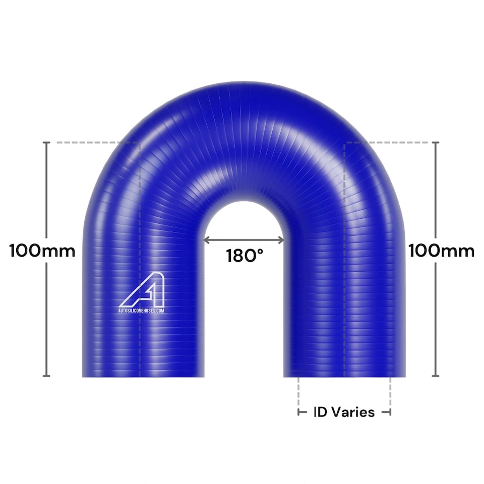 image 1 of Auto Silicone Hoses 11mm Blue 180 Degree Silicone Elbow Hose Coupler Bend Pipe Connector Turbo Intercooler Radiator Coolant Air