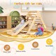 image 6 of COSTWAY Pikler Triangle Set Foldable Triangle Climber Climbing Toys-Natural