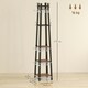 image 7 of HOMCOM Industrial Coat Stand with 4 Storage Shelves and 8 Hooks Rustic Brown | Brown | Black | One Size
