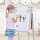image 4 of COSTWAY Foldable Easel Kids 3-in-1 Double-sided Art Easel w/Chalkboard-Grey