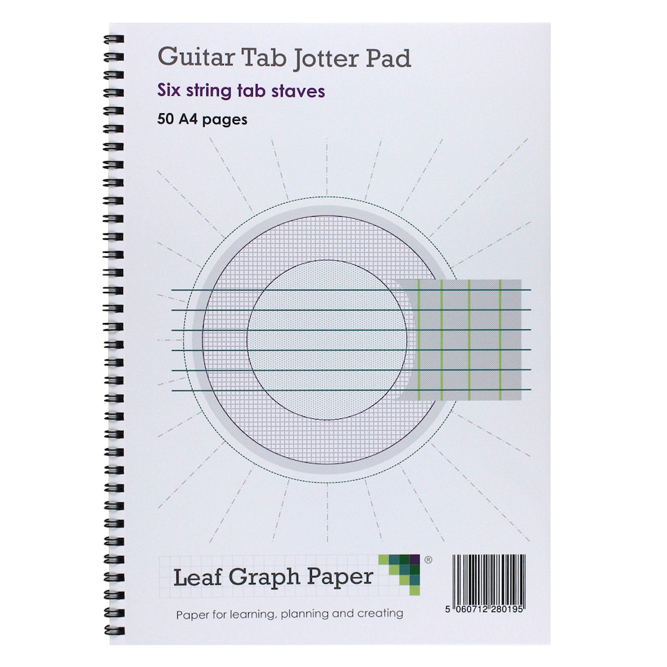 Leaf Graph A4 Guitar Tablature Manuscript Book 6-String 50 Page - Tesco ...