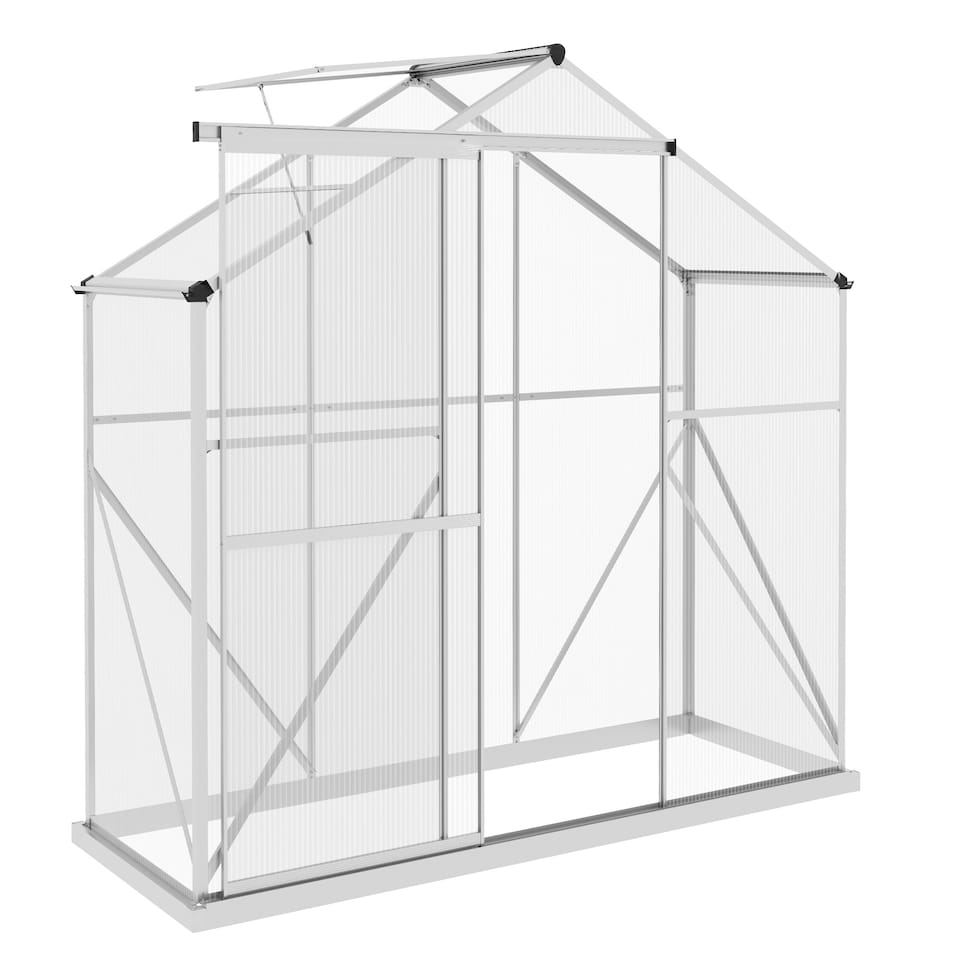 image 1 of Outsunny 6 x 2.5ft Polycarbonate Greenhouse Aluminium Green House