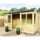 image 3 of 8 x 9 REVERSE Pressure Treated Tongue And Groove Apex Summerhouse + LONG WINDOWS + Safety Toughened Glass (8' x 9' / 8ft x 9ft) (8x9)
