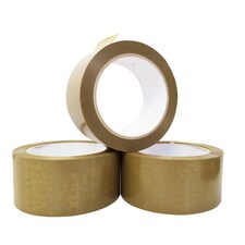 144 x Brown Super Sticky Long Lasting Low Noise 50mm x 66m Parcel Sealing Packaging Tape