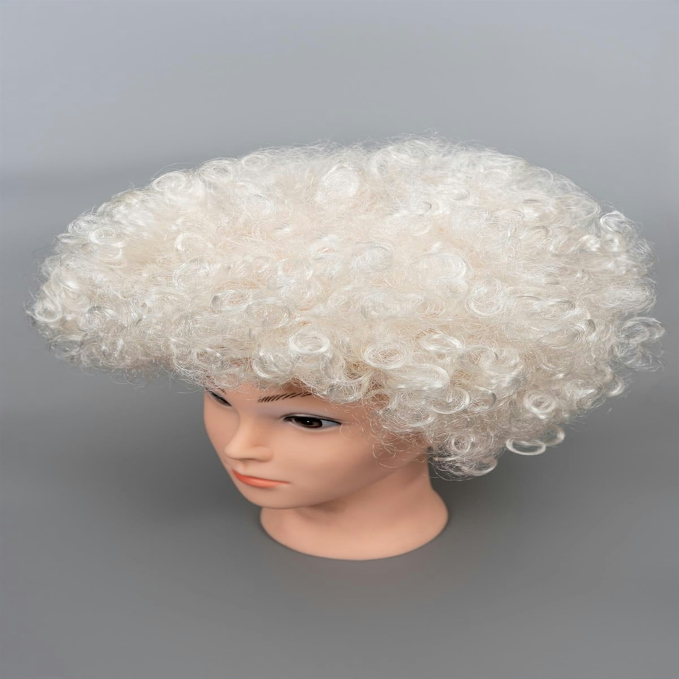 image 1 of White Afro Curly Wig Multi