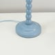 image 4 of ValueLights Bobbles Blue Bobbin Table Lamp Pink Aztec Pleat Shade | Blue