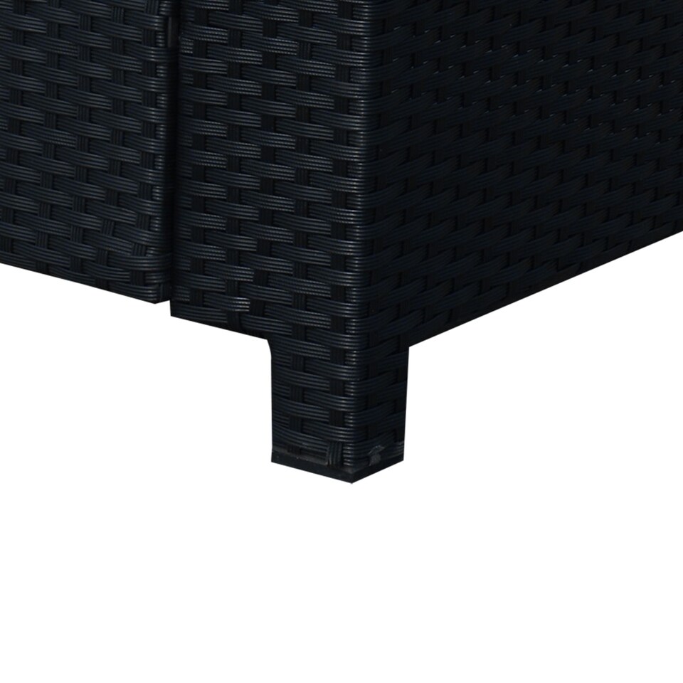 image 1 of Outsunny Rattan Sofa, 2 Seater Garden Furniture with Soft Padded Cushion and Armrests, Wicker Garden Loveseat for Patio, Black