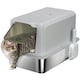 image 1 of PawHut Stainless Steel Cat Litter Box with Removable Lid, Scoop Grey | One Size