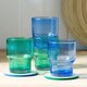 image 4 of Sur La Table Colour Me Happy Set of 2 Green Handmade Stacking Tumblers