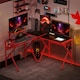 image 2 of HOMCOM Corner Gaming Desk with Monitor Stand Cup Holder Headphone Hook