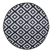 Charles Bentley Diamond Pattern Lightweight Waterproof Indoor/Patio Round Rug