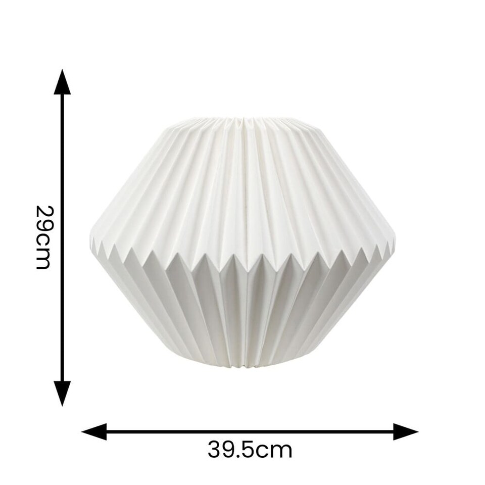 image 1 of ValueLights Astrid Geometric Origami Hexagon Pleat Lamp Shade | White