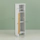 image 7 of HOMCOM Bathroom Cabinet, Slim Bathroom Unit with Adjustable Shelf, White White | Natural bamboo