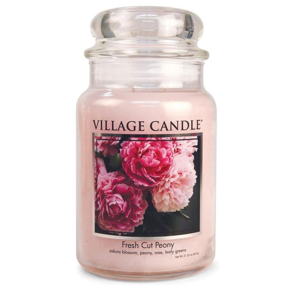 image 1 of Village Candle Large Jar Candle Fresh Cut Peony Pink | One Size