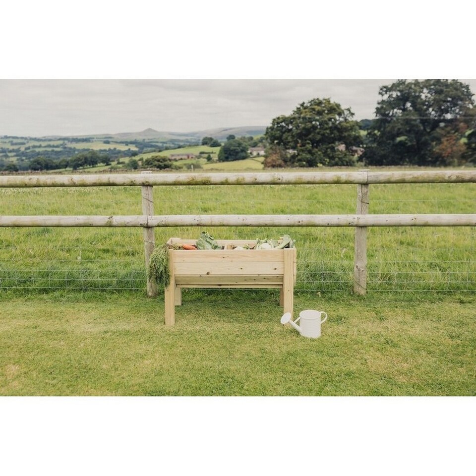 image 1 of Multi Pack of 3 - Raised Veg Trug Garden Planter - Scandinavian Redwood - L52 x W100 x H60 cm - Minimal Assembly Required | Brown