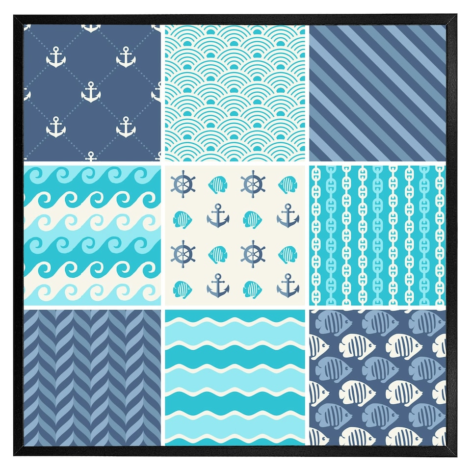image 1 of Nautical tiles (Picutre Frame) Brown | Oak | XS