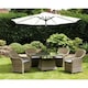 image 1 of 6 Seater Garden Furniture Set - 7 Piece - Deluxe Rattan Round Imperial Dining Set - 110cm Table With 6 Chairs Includes Cushions