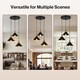 image 8 of Emitto Pendant Light 3 Lights Height Adjustable Vintage Ceiling Light Black