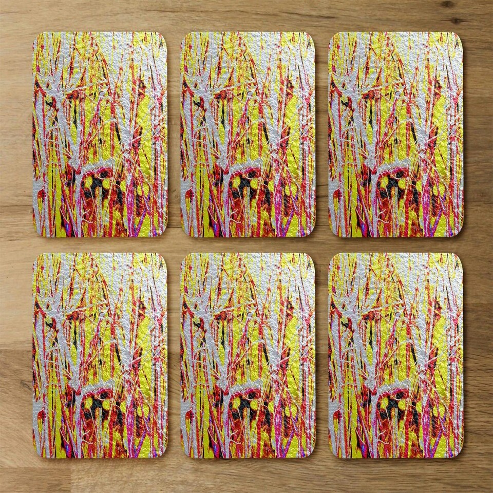 image 1 of River thames and red branches (Coaster)