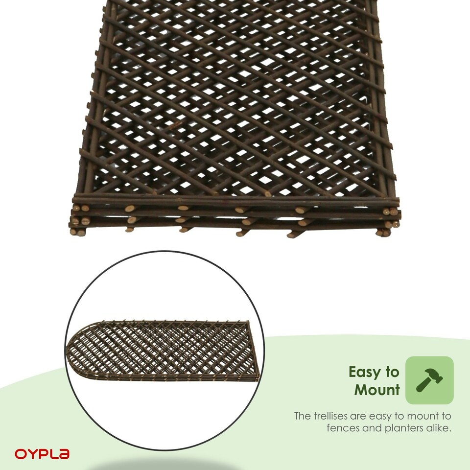 image 1 of Oypla Set of 2 Willow Trellis Fencing Panel Screen Climbing Trellises