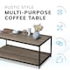 image 5 of House of Home Coffee Table Rustic Wooden Light Brown Grain Finish Living Room Storage Shelf 2 Tier | Brown | Light Brown