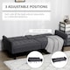 image 6 of HOMCOM Click Clack Sofa Bed, Linen-Feel Fabric 3 Seater Sofa for Living RoomSpare RoomGuest Room, Bed Settee with Cup Holders, Grey