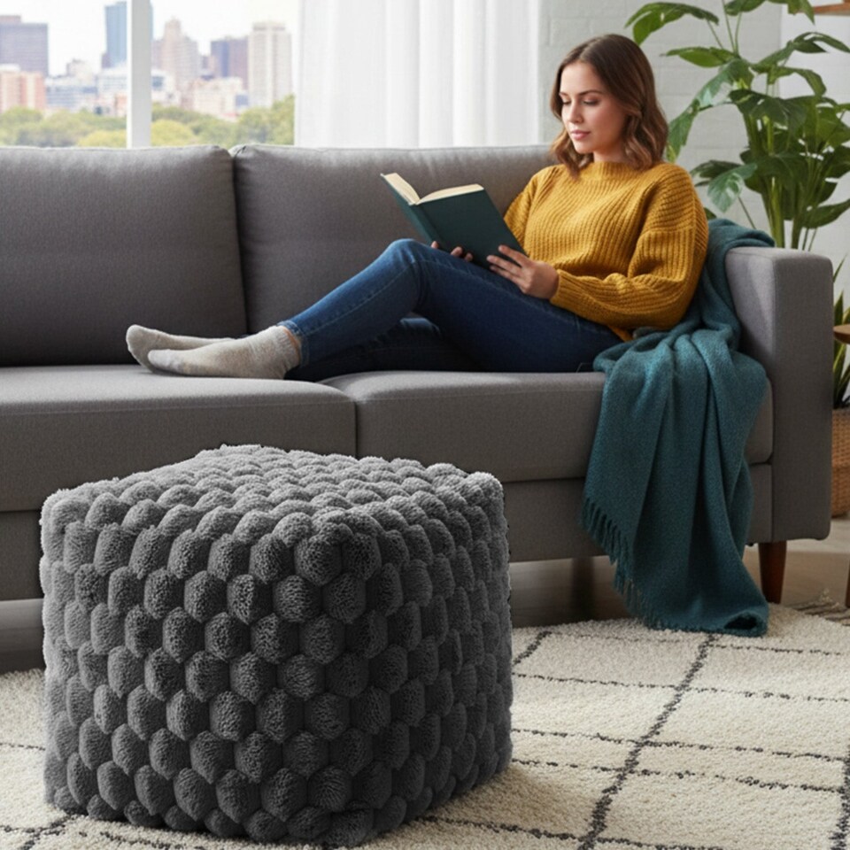 image 1 of Home Republic Chunky Popcorn Faux Fur Bean Bag