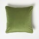 image 1 of Homescapes Olive Green Filled Velvet Cushion with Piped Edge - 46 x 46 cm | Green | Olive Green | 1