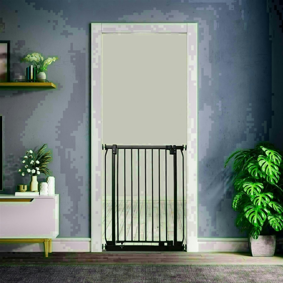 image 1 of Bettacare Extra Tall Elite Dog Gate, 71cm - 80cm, Matt Black, Extra Tall 96.8cm in Height, Pressure Fit Pet Gate