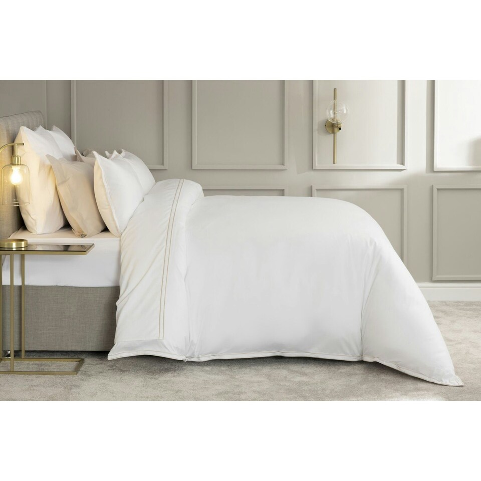 image 1 of Belledorm Savoy Duvet Cover Set - Oyster - Double White | Double