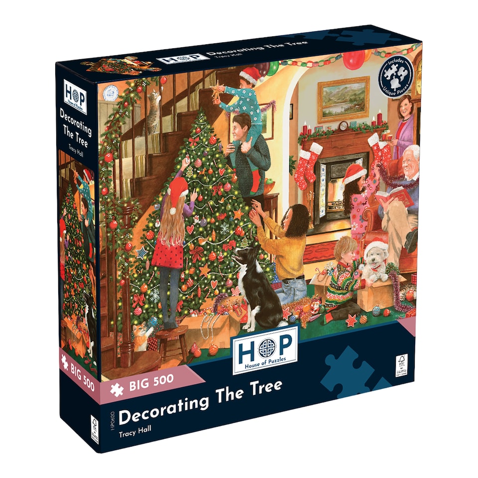 image 1 of Decorating The Tree BIG 500 Piece Jigsaw Puzzle