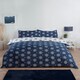 image 5 of Snowflake Reversible Microfibre Fabric Complete Duvet Cover Set with Pillowcase and Fitted Sheet (Blue) Blue | Single
