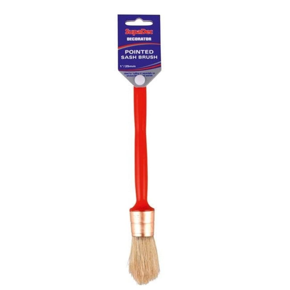 image 1 of SupaDec Pointed Sash Brush - Red - 25mm
